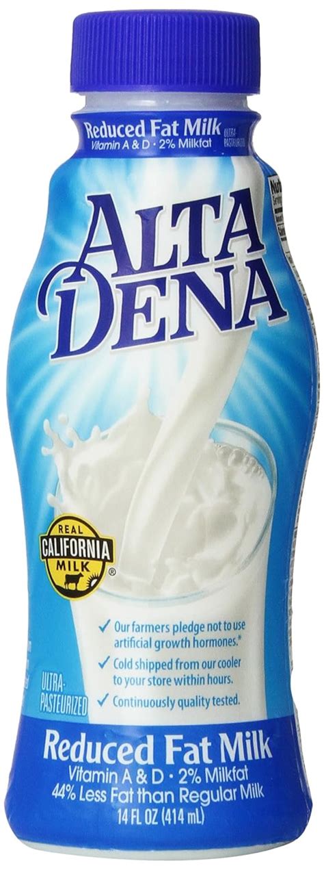 Alta dena milk - Alta Dena, 2% Milk, Gallon, 128 oz UPC 041900076634. Alta Dena, 2% Reduced Fat Milk, Half Gallon, UPC 041900076795. Alta Dena, 1% Milk, Gallon, 128 oz Campaigns. Support Organic Dairy Products. 0 Cow Rating (Ethically Deficient) Most milk is produced or purchased from factory farms. ...